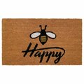 Configuracion 17 x 29 in. Bee Happy Rectangular Doormat Natural & Black CO3360046